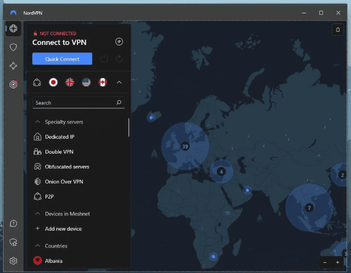 nordvpn interface